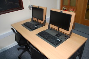 Versatile Flip screen installed into desks