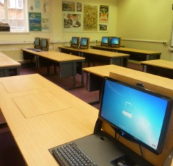 flip view desks in classroom