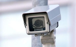 An installed CCTV camera