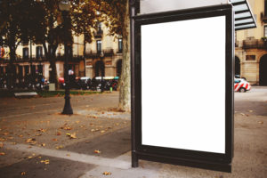 Blank digital signage on the street