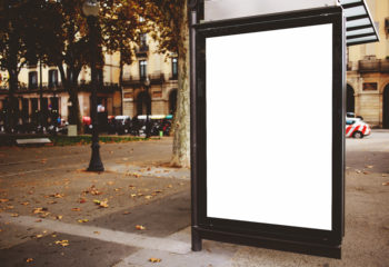 Blank digital signage on the street