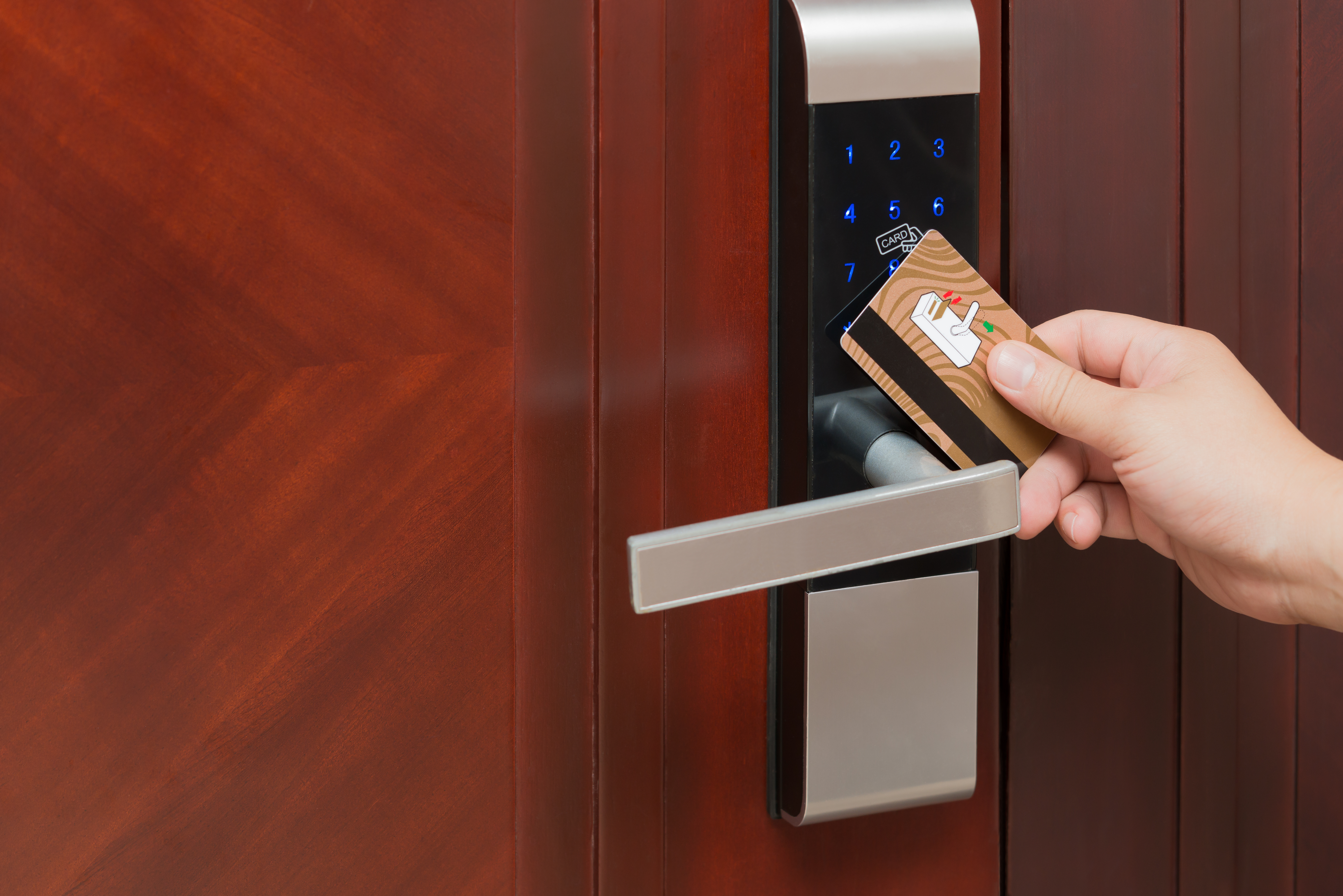 opening a door entry system by security card