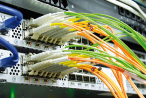 fibre optic wires plugged in